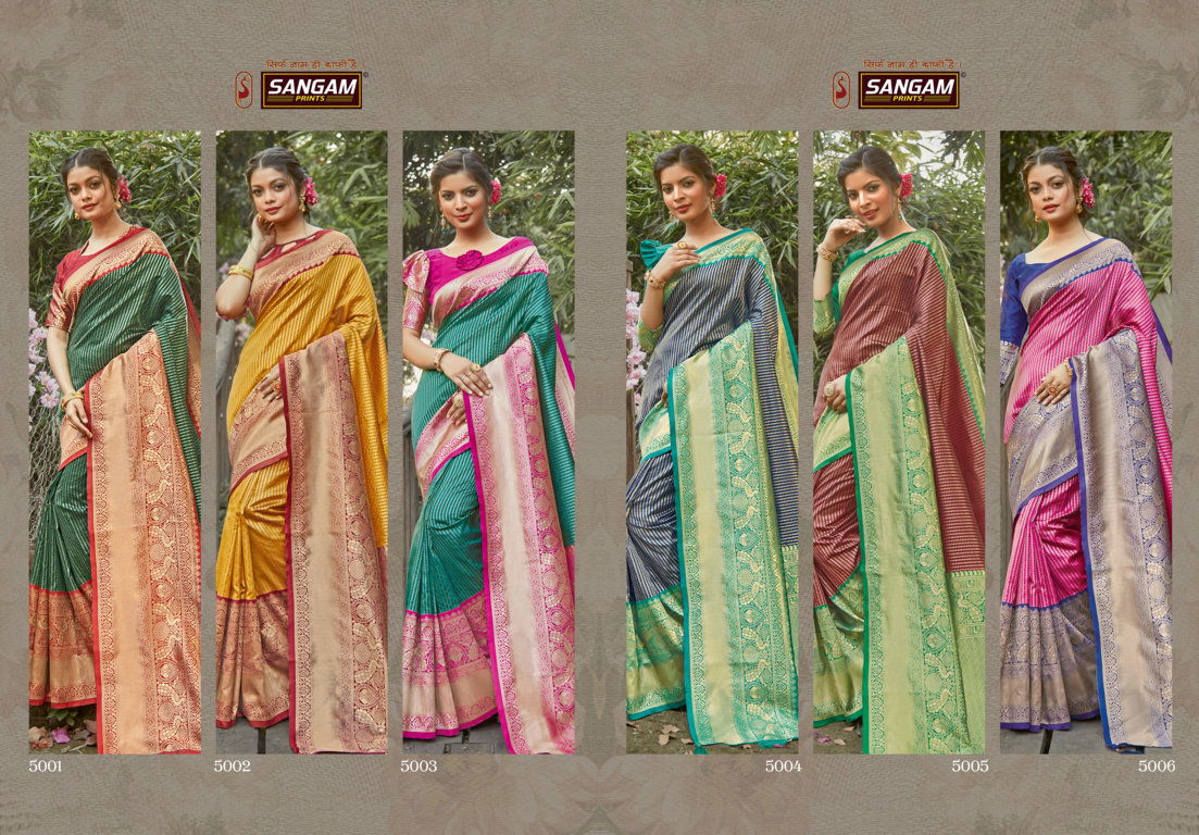 Sangam Kalighata Silk Latest Fancy Designer Festive Wear Silk Sarees Collection
